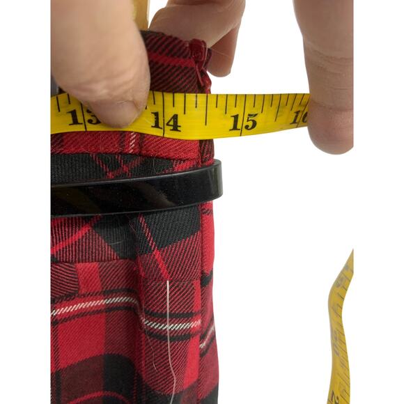 Womens Tracy Evans Ltd Red Plaid Pleated Mini Skirt with Black Belt Size 1 NWT - Picture 6 of 7